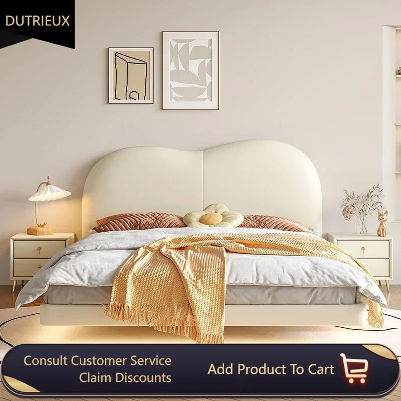 

European Queen Double Bed Platform Nordic Pretty Modern Luxury Bedroom Bed Frame Bases King Cama Matrimonial House Accessories