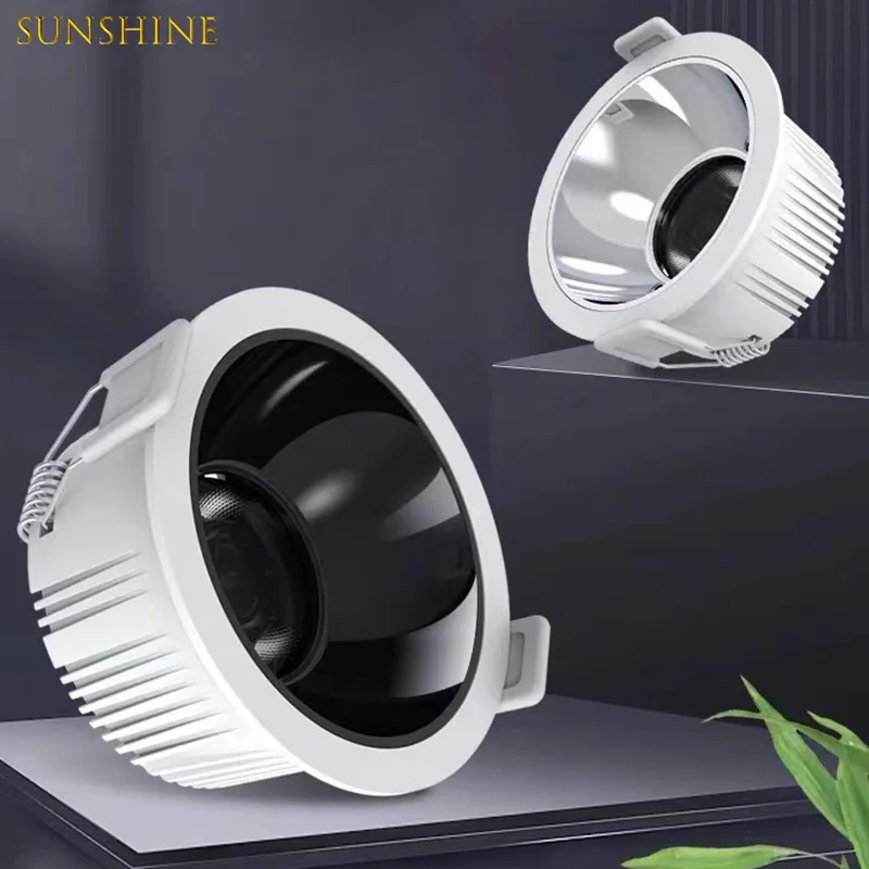 

Ceiling Spotlights Dimmable Embedded Led 3W5W-20W/24W Round Anti-glare AC110-220V COB Downlights for Living Room Bedroom Kitchen