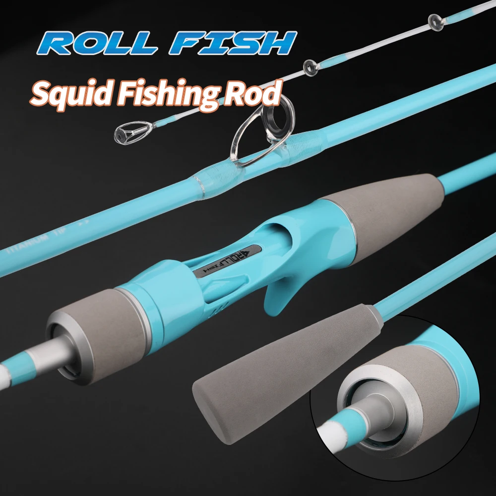 ROLLFISH Titan-Spitze 1,55m Kohlefaser Tintenfisch-Angelrute Boot Slow Jigging Rute Salzwasser & Leichtgewicht Aktion 7:3 – Detail 1