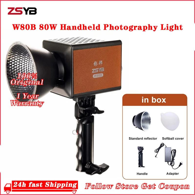 

ZSYB W80B 80W Handheld Outdoor Photography Light 2700K-6500K Video Light Photo Studio Live Fill Light Photographic Equipment