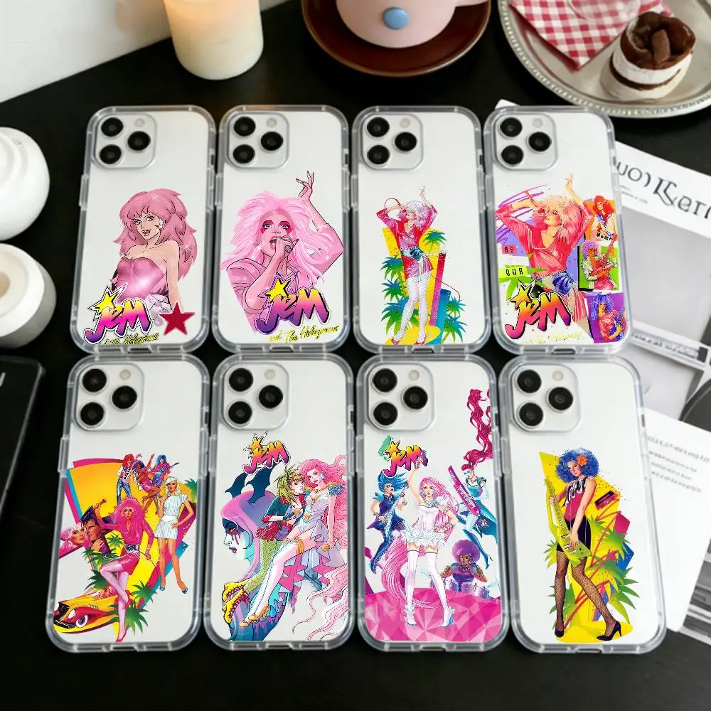 

Jem A-And M-Musical fantasy The Holograms Phone Case For iPhone 17 16 15 14 13 12 11 Mini Pro Max Plus Transparent Cover