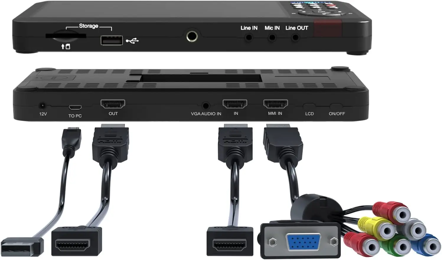 

Портативный видеорегистратор и воспроизведение HDMI 1080p при 60 кадров в секунду с 7-дюймовым ЖК-дисплеем и входами AV/VGA/YPbPr. Запись расписания. Не требуется телевизор