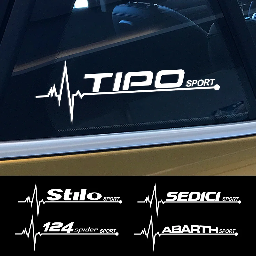 2PCS Car Logo Window Vinyl Decal Stickers Auto Accessories For Fiat TORO 124 SPIDER ABARTH ALBEA CRONOS MOBI SEDICI STILO TIPO