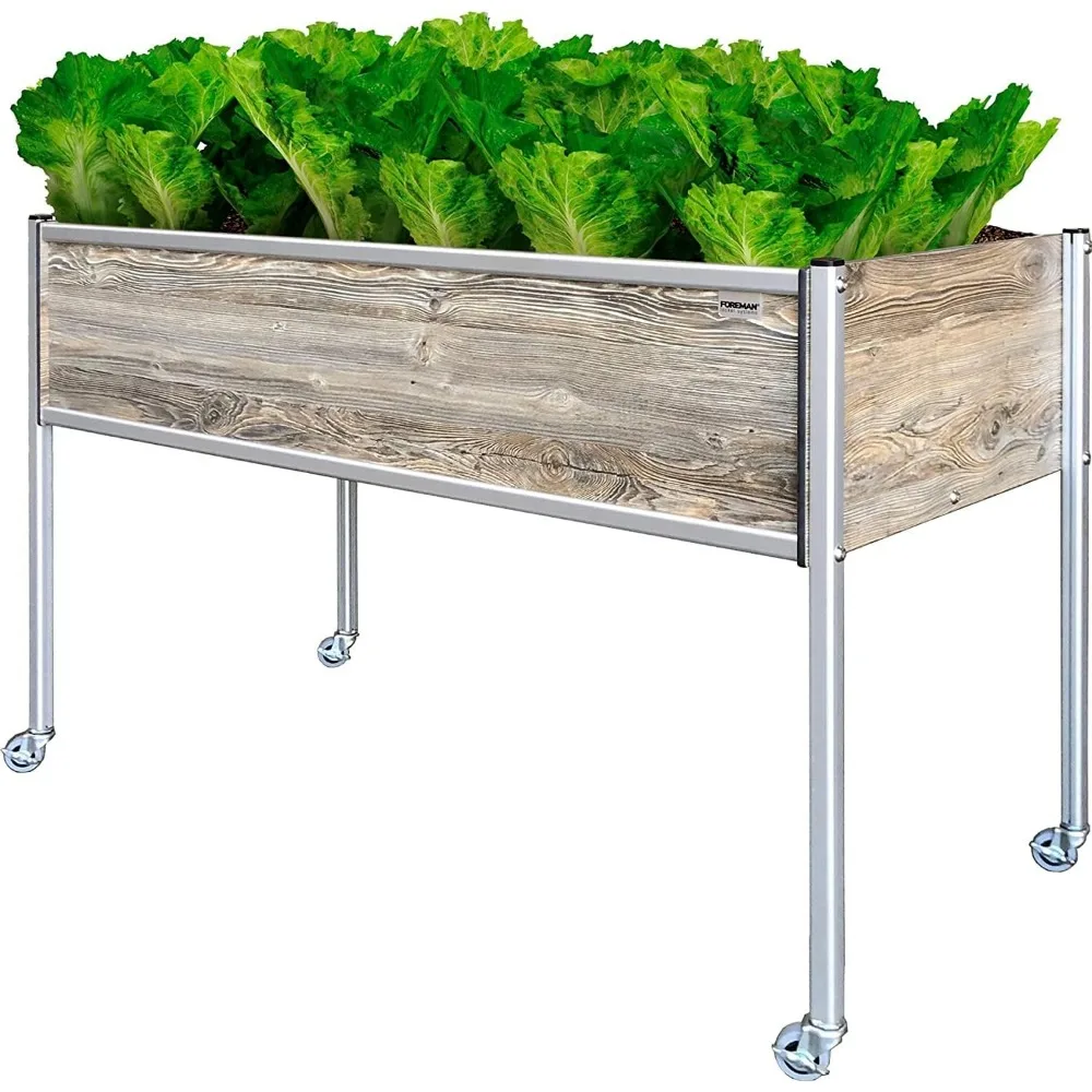 

Foreman Raised Garden Bed on Wheels – Weather-Resistant Raised Garden Bed (48" x 24" x 32") with Drainage, Ideal Raised Garden B