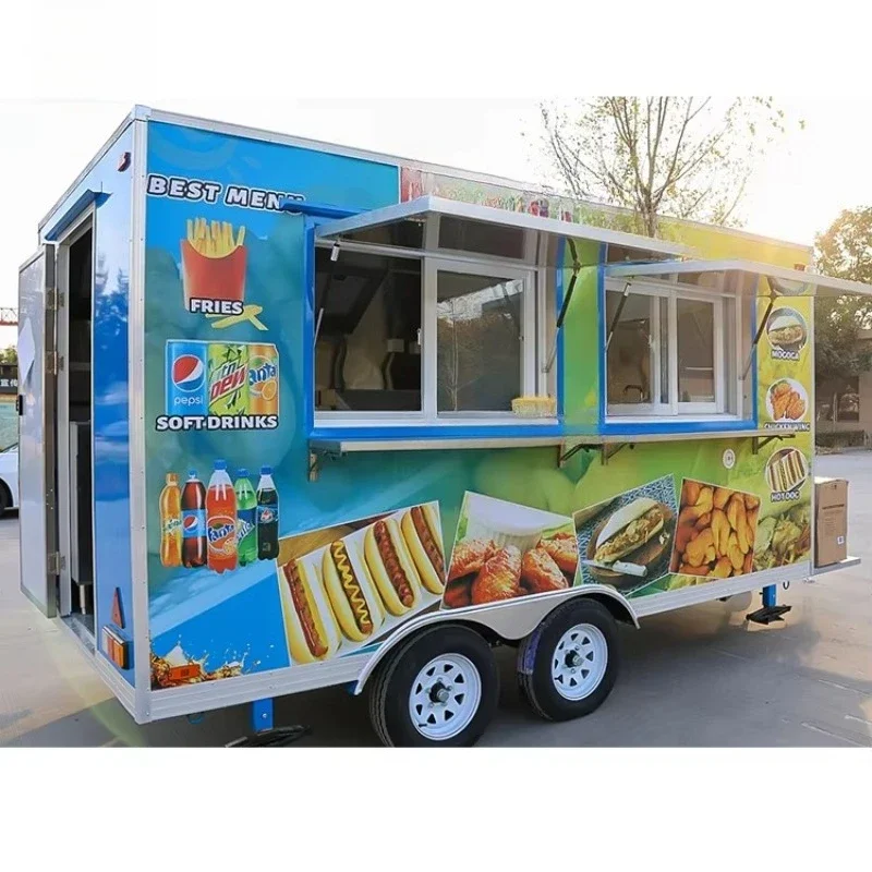 13Ft Food Trailer Street Commercial Hot Dog Fries Trailer