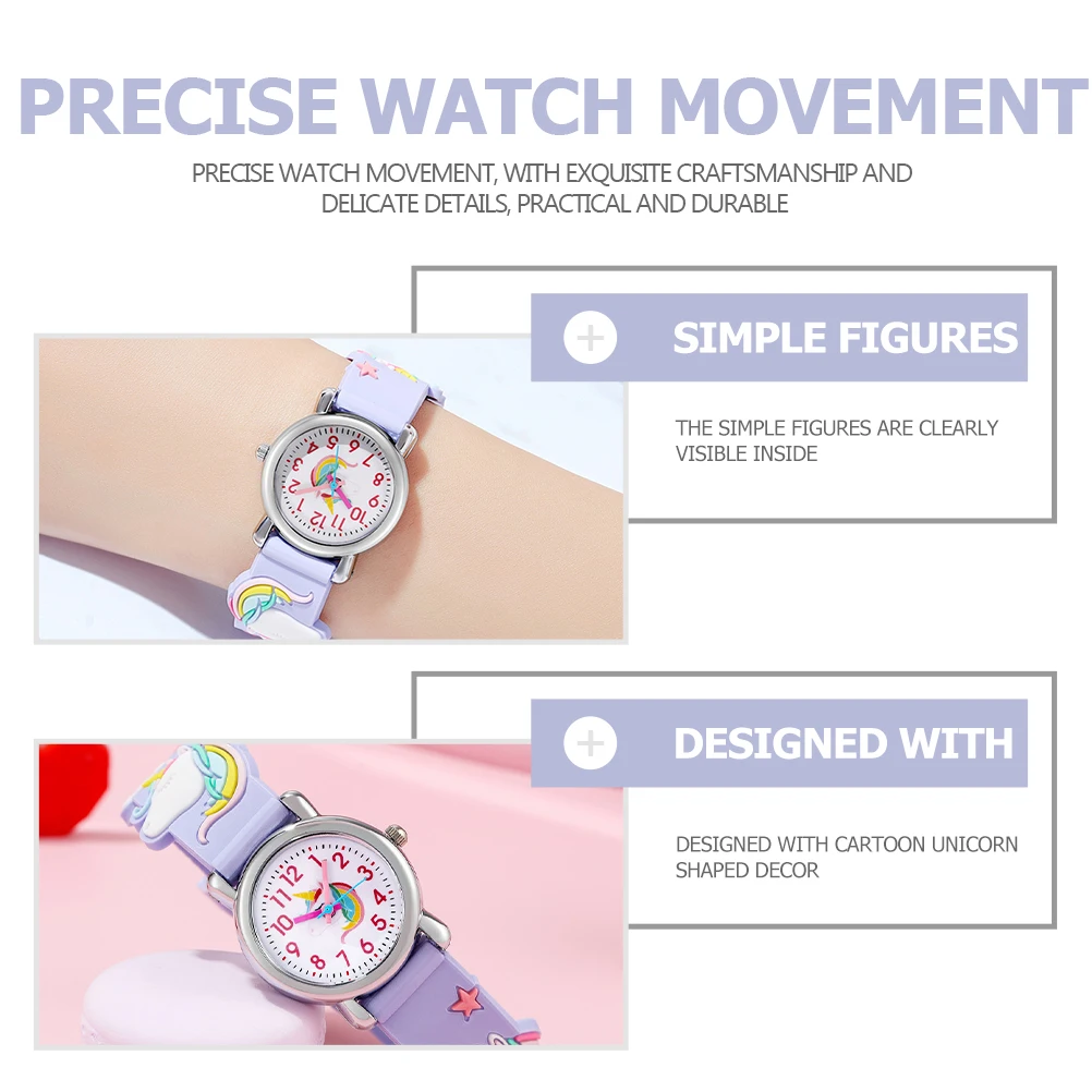 Unicorn Children Watch Precise Kids Watches Cartoon Girl Watch Smooth Surface Delicate Details Birthday Gift Christmas Present