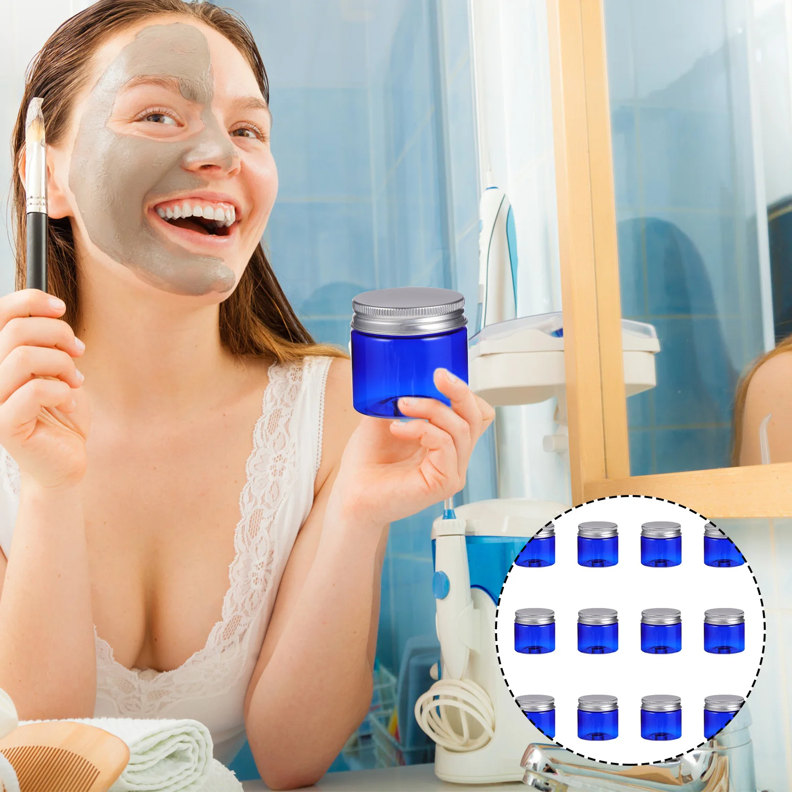 

12Pcs 50G Travel Size Jars Reusable Plastic Cream Pots for Face Cream Lotion Shampoo Conditioner on-The-Go Personal