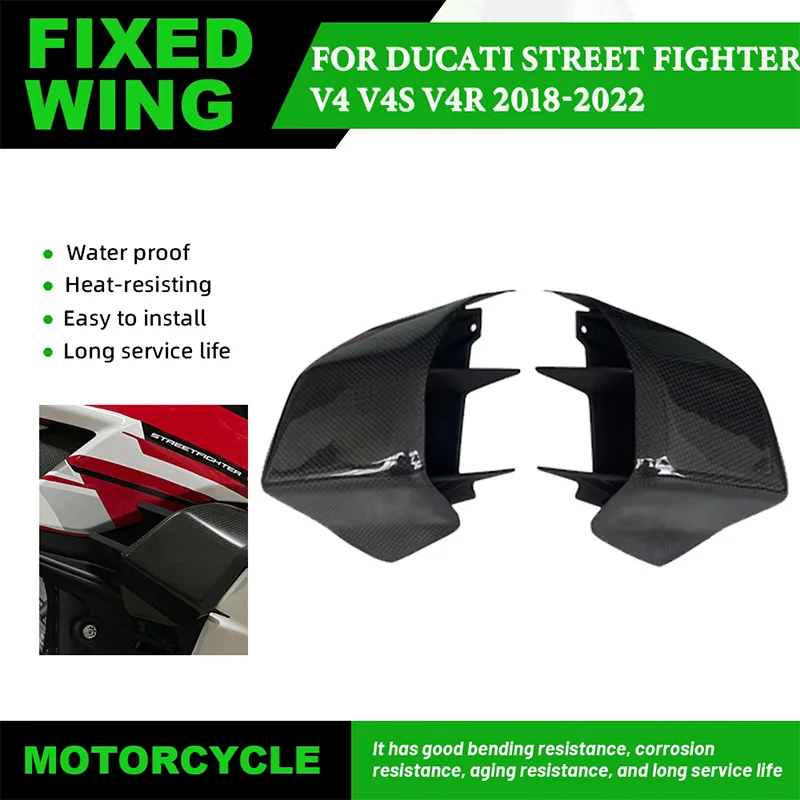 

For Ducati Street Fighter V4 V4S V4R 2018-2022 Carbon Fiber Motorcycle Fixed Wing Retrofit GP Radiator Fairing Flap Spoiler