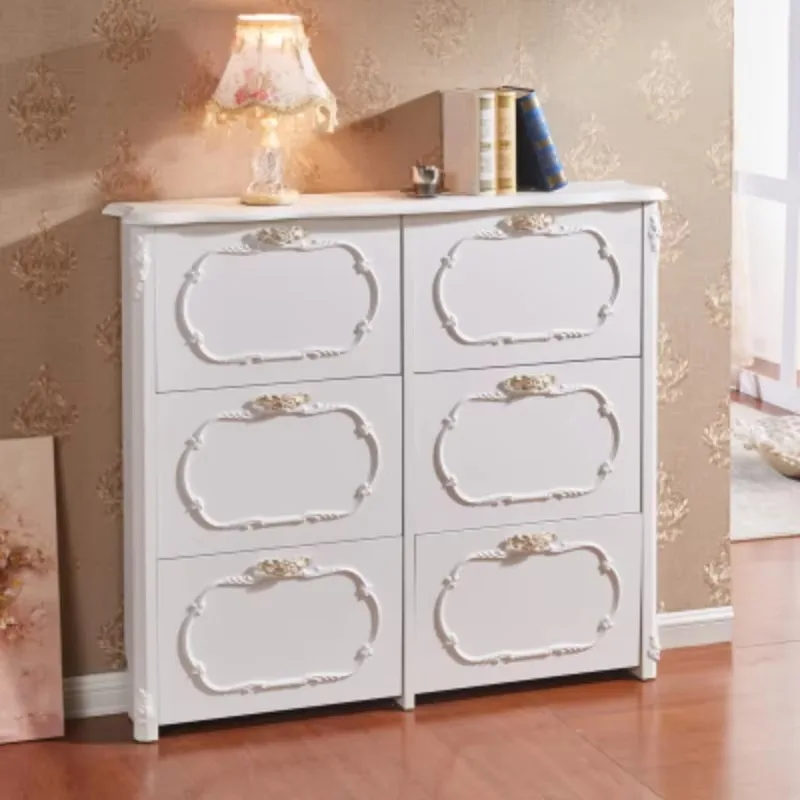 モダンな北欧風シューズキャビネット木製イタリアンスタイル高級リビングルームシューズラックオーガナイザー収納シューズキャビネット家具ホーム