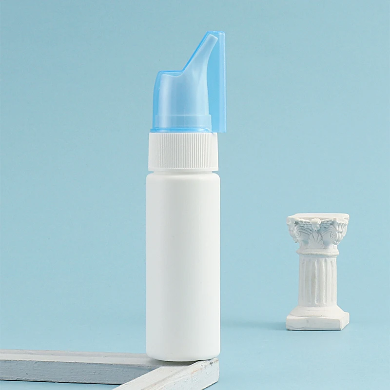 1 Pcs 70ml Empty White Bottle With Blue Lid Refillable Fine Mist Sprayers Atomizers Travel Sized Empty Nasal Sprayer Bottle 2oz