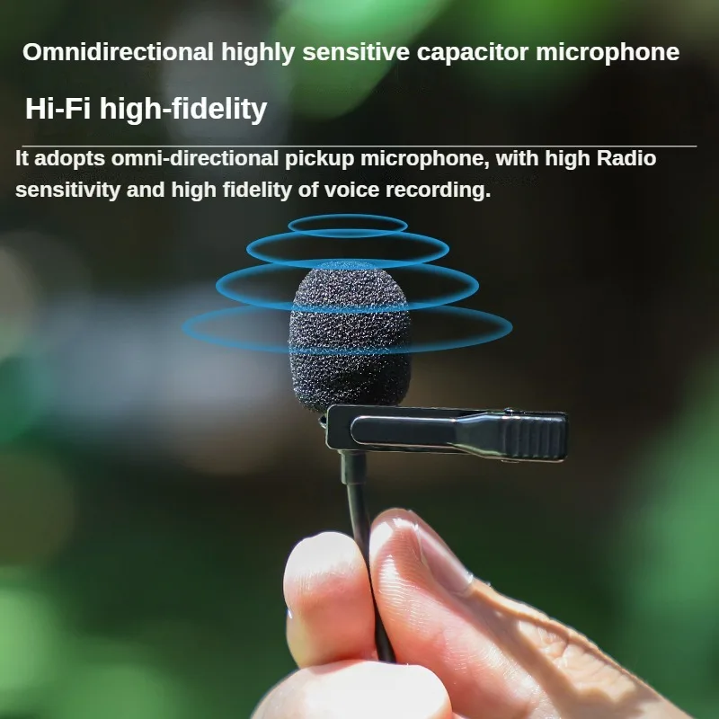 Lavalier Microphone For Insta360 X4 Panoramic Camera Recording Microphone Type-C Interface 1.5 M  For Insta360 X4 Accessory