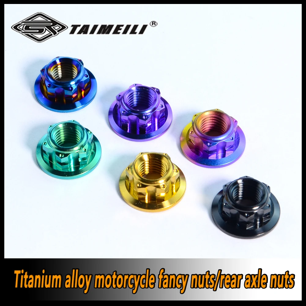 TAIMEILI Titanium Alloy Pattern Nut M5M6m8m10m12m14 Motorcycle Bicycle Modification Replacement Nut