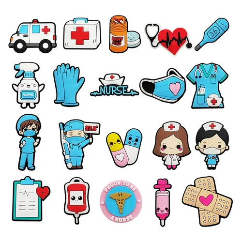 Amuletos de zapatos para accesorios Crocs Amuleto de zapatos de dentista para decoraciones Croc, alfileres, accesorios para hombres, pantalones vaqueros, zuecos para mujer, Clips, insignias