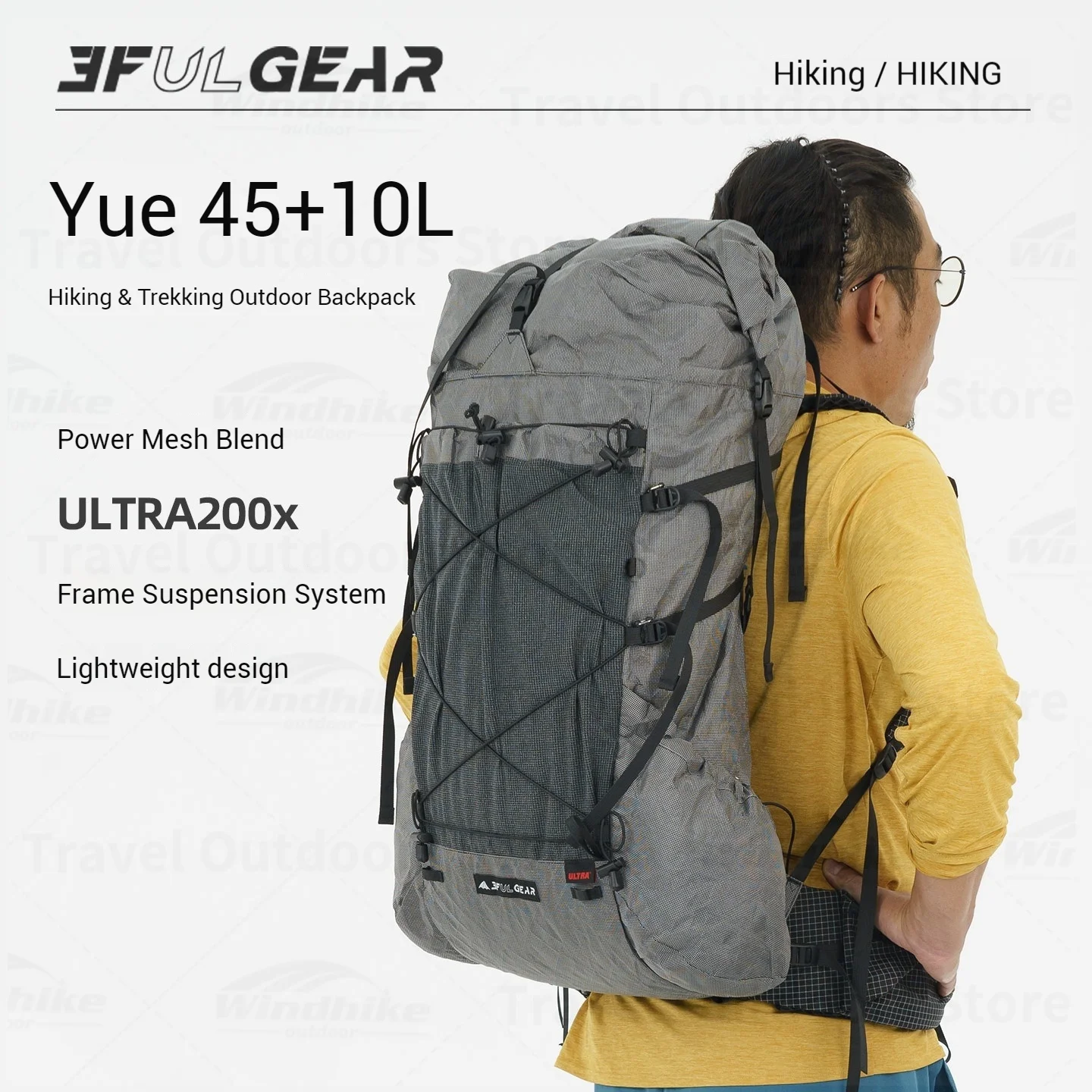 3F UL GEAR Yue45-Ultra Outdoor 45+10L Ultralight Backpack