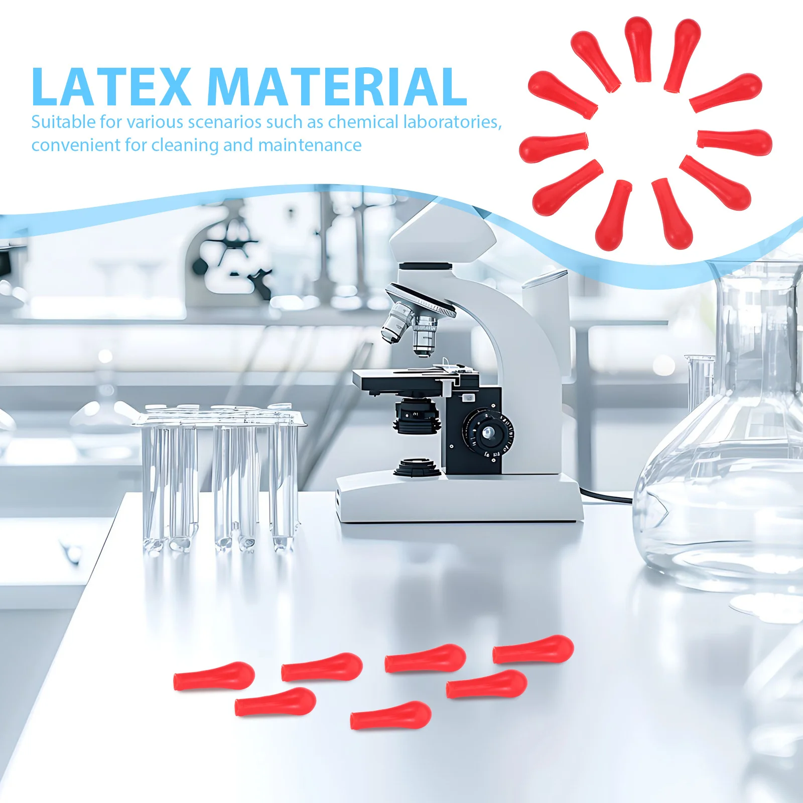 100 個の赤いラテックスピペットバルブキャップ精密実験室スポイトバルブ科学化学教育研究用品用