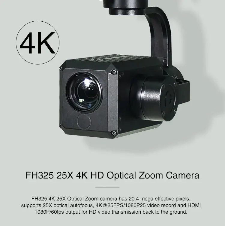 FOXTECH FH325 4K 20MP High Resolution 25x Optical Zoom Gimbal  for