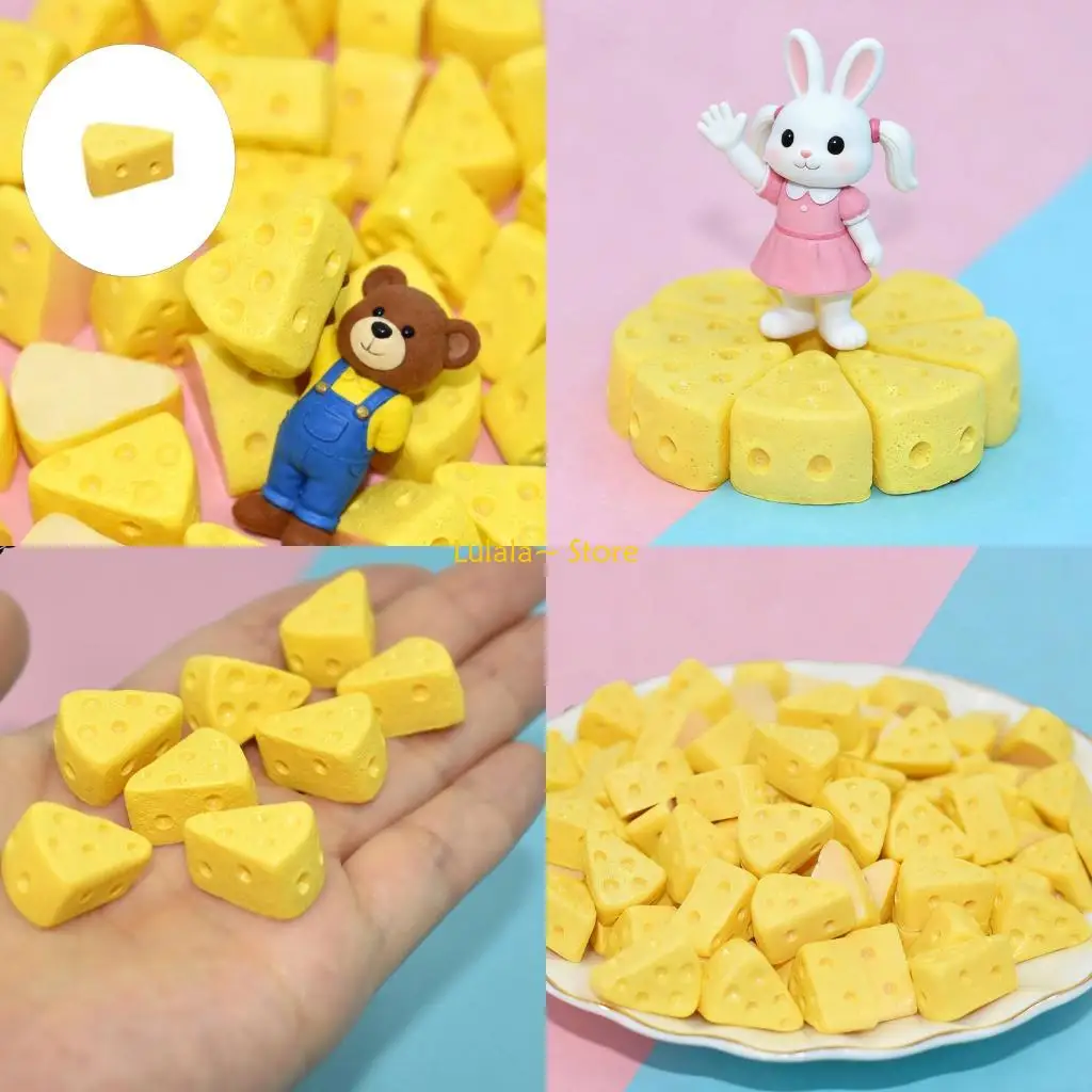 

Y4QA Resin Miniature Cheesecake Piece Play Set for Doll House Accessories Kids Imaginative Activity Decoration Figure