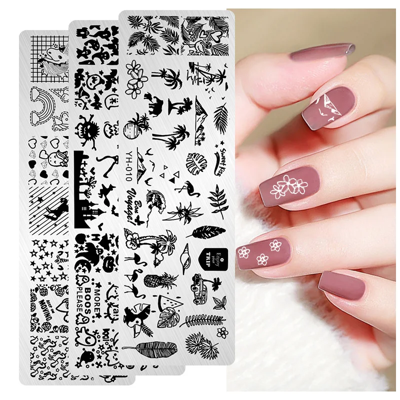 Hot manicure transfer steel plate European and American retro hot small floral butterfly petal nail template transfer