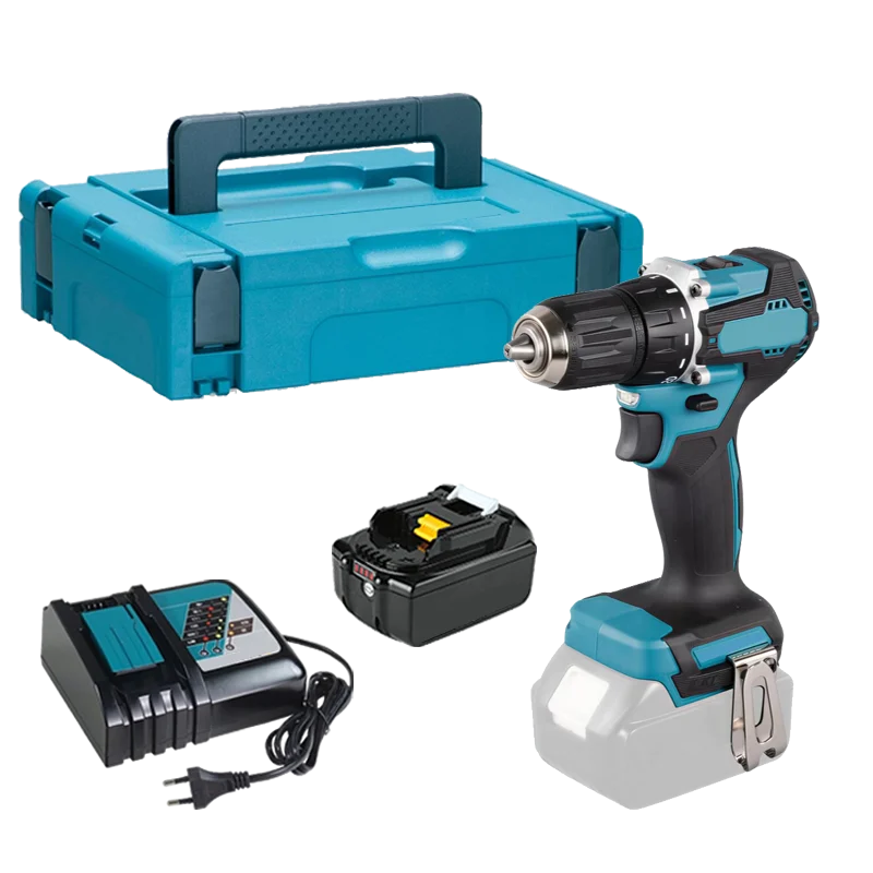 Durable Power Tool Kit DDF487 Cordless Drill Kit with Battery Hard Case Including Certificate for Household Repairs
