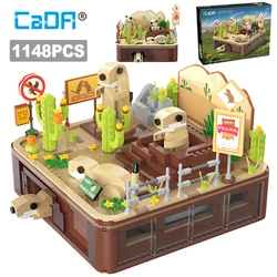 Cada 1148PCS Desert City Retro Groundhog Building Blocks Friends Mechanical Drive Education Bricks Toys Children Gifts