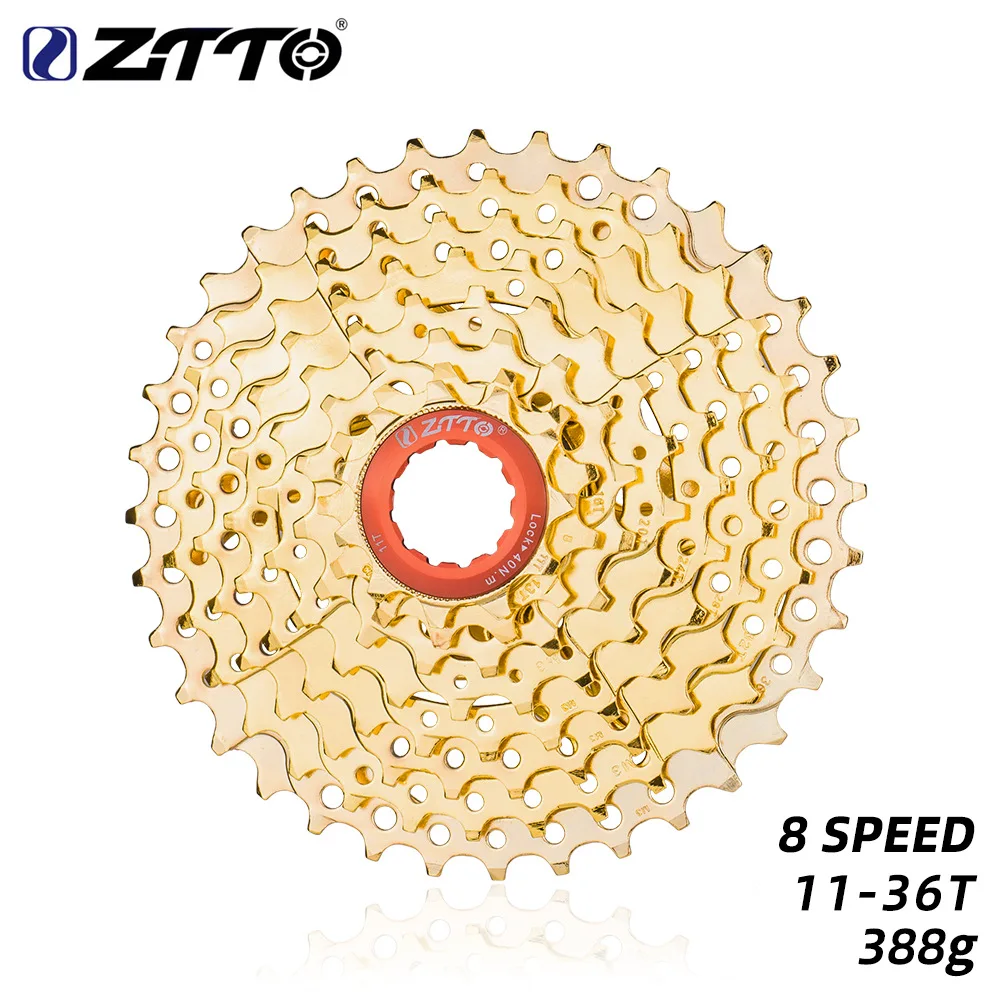 ZTTO MTB 8 Speed 11-36t Steel Cassette Golden Bike Variable Speed Wheel Gear Cassette for Cycling Parts