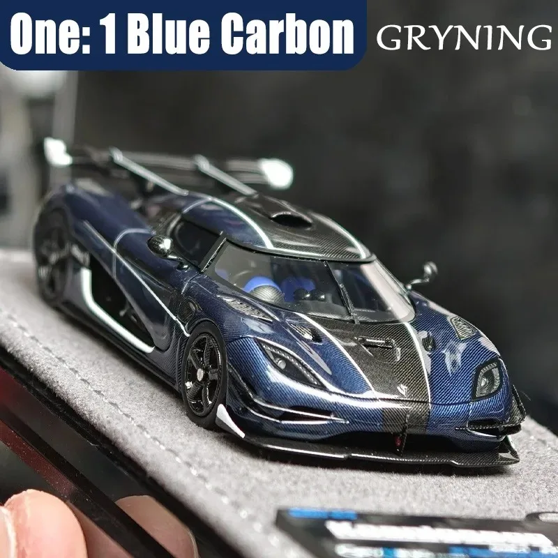 GRYNING 1/64 One: 1 Blue Carbon GT SHOW 2026 Resin Motor Vehicle Diecast Models Car Toys Collection Boy's Birthday Gifts