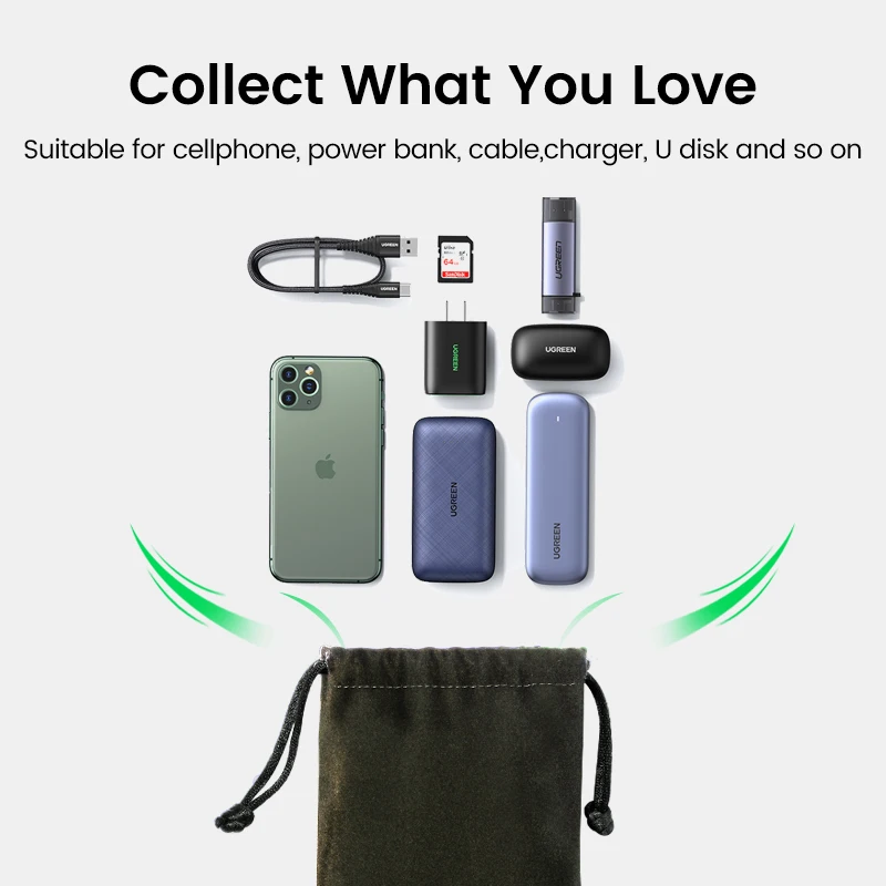 UGREEN Powerbank worek do przechowywania wodoodporny futerał na telefon iPhone Samsung Xiaomi Huawei Power Bank Case akcesoria do telefonów