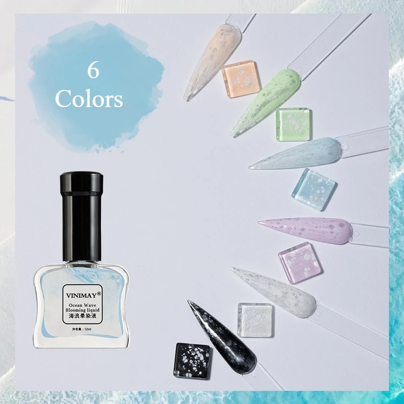 Bubble Ocean Wave Nail Art Glue Nail Poke White Black Lace Hollow Gradient Color Nail Painting Art Gel UV LED Soak Off Varnish
