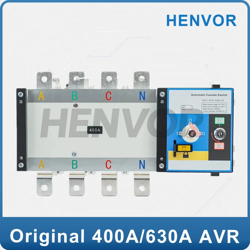 

YES1 GA Series YUYE ATS Generator Dual Power Automatic Transfer Switch, AC220V, 400A/630A, 4P Circuit Breaker - YES1-ATS-630A-4P