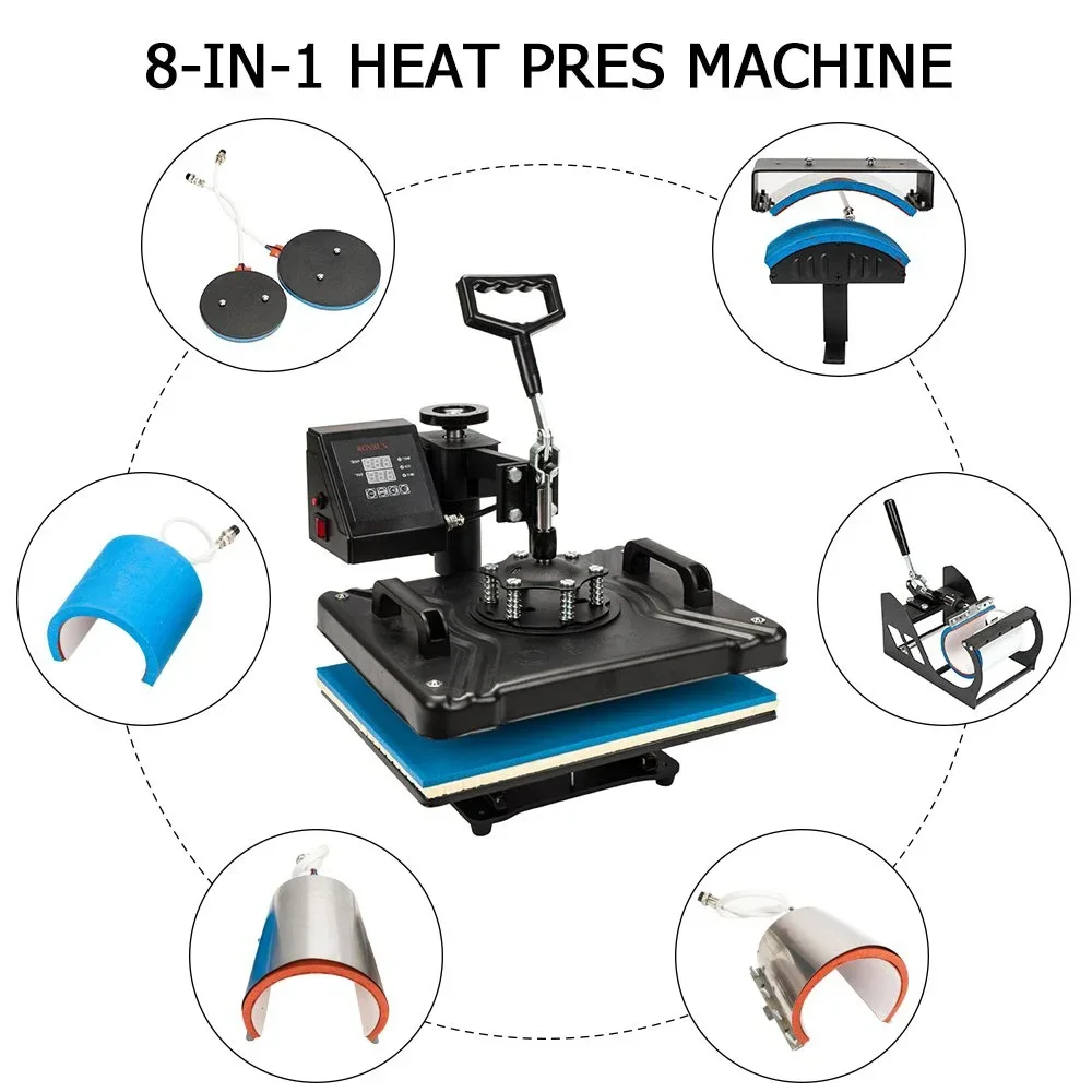 2025 hot sale Bonedry  6 in 1 Combo Heat Press Machine T-shirt Hat  Mug Plate Digital Transfer Sublimation Machine (6 in 1)