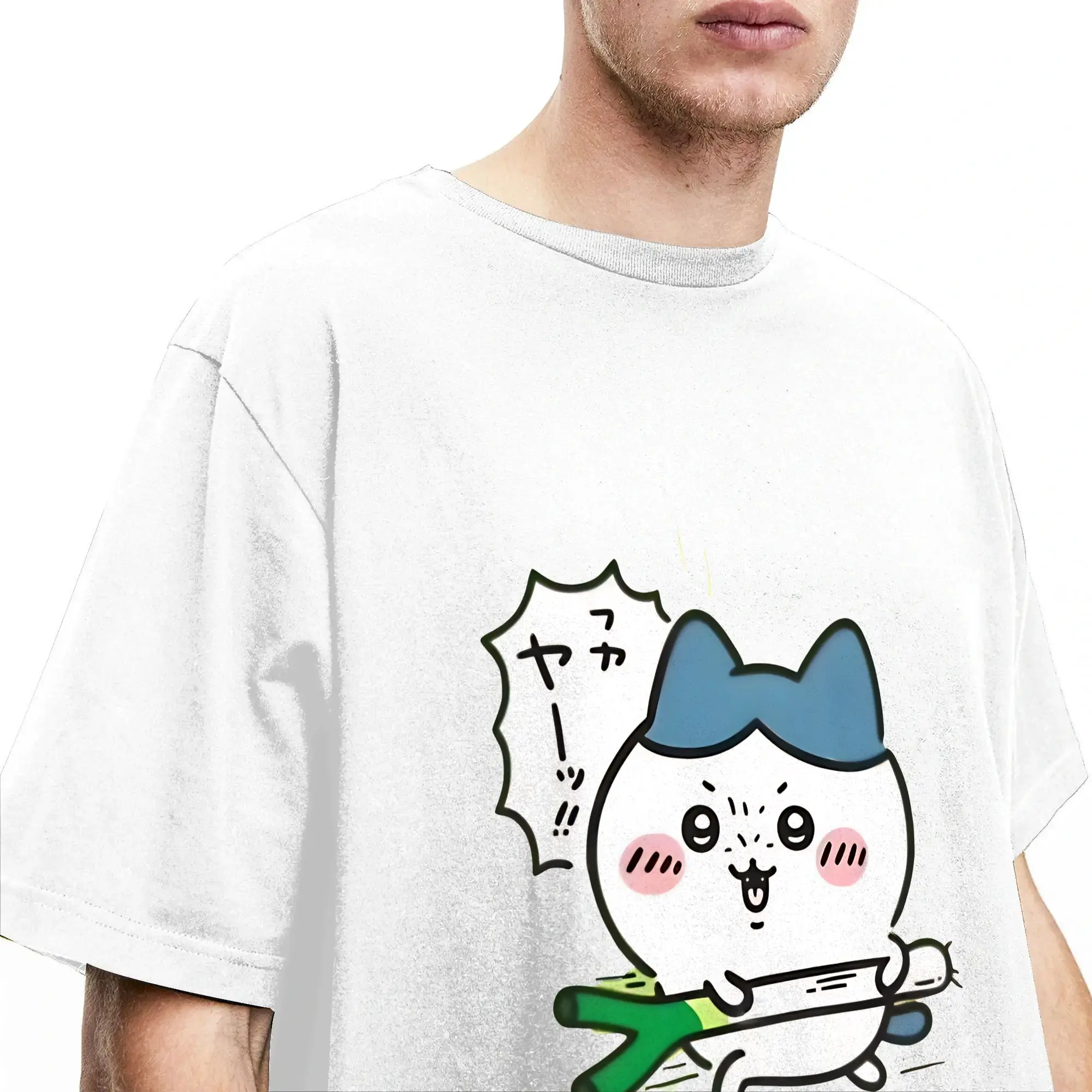 Chiikawas Hachiware T-Shirt Sommer Tolle T-Shirts aus Baumwolle, beliebtes T-Shirt für Herren, Freizeitkleidung – Detail 3