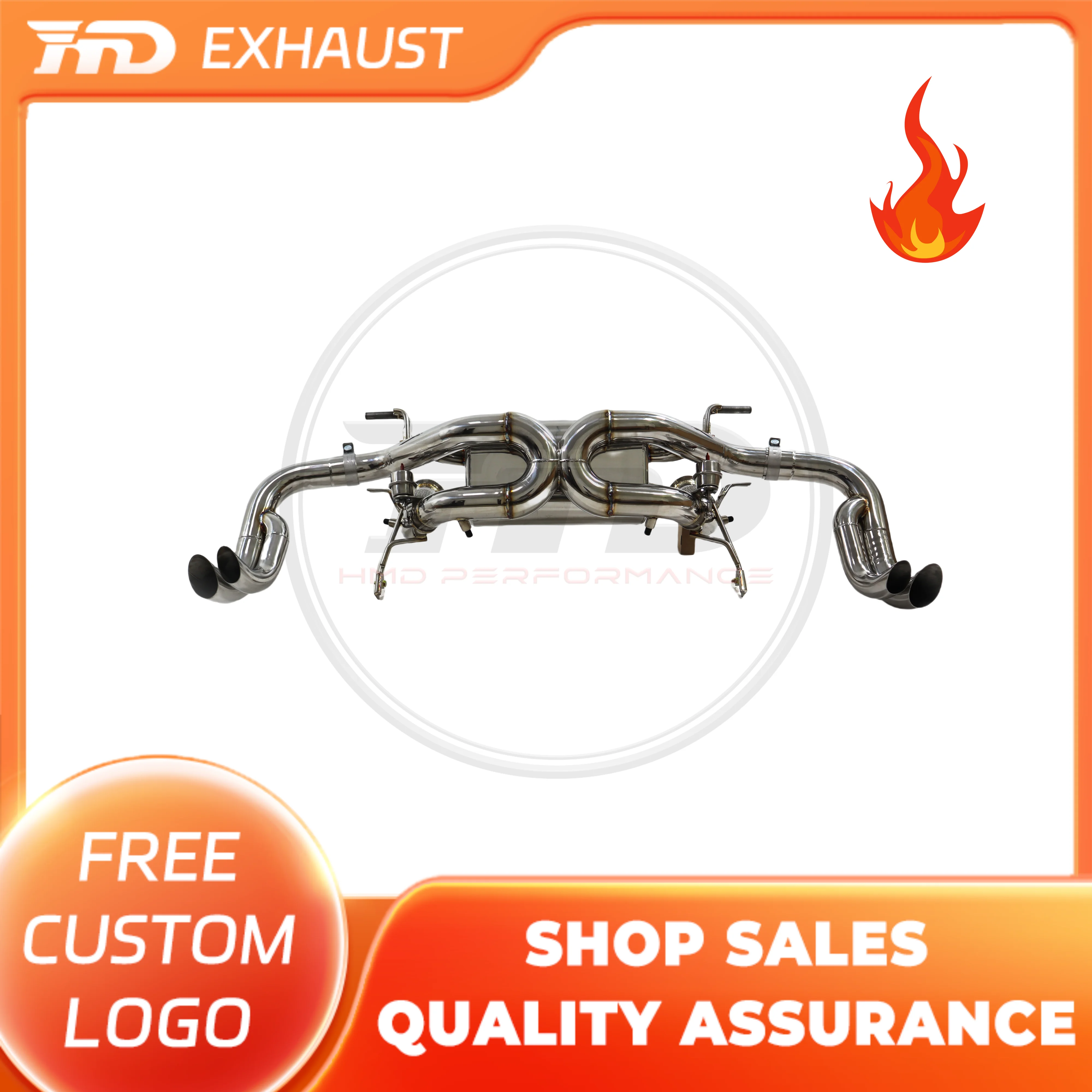 

HMD Hot sale Stainless Steel Catback Exhaust for Audi R8 V10 5.2L 2022+ With OPF Performance version with valves muffler Car