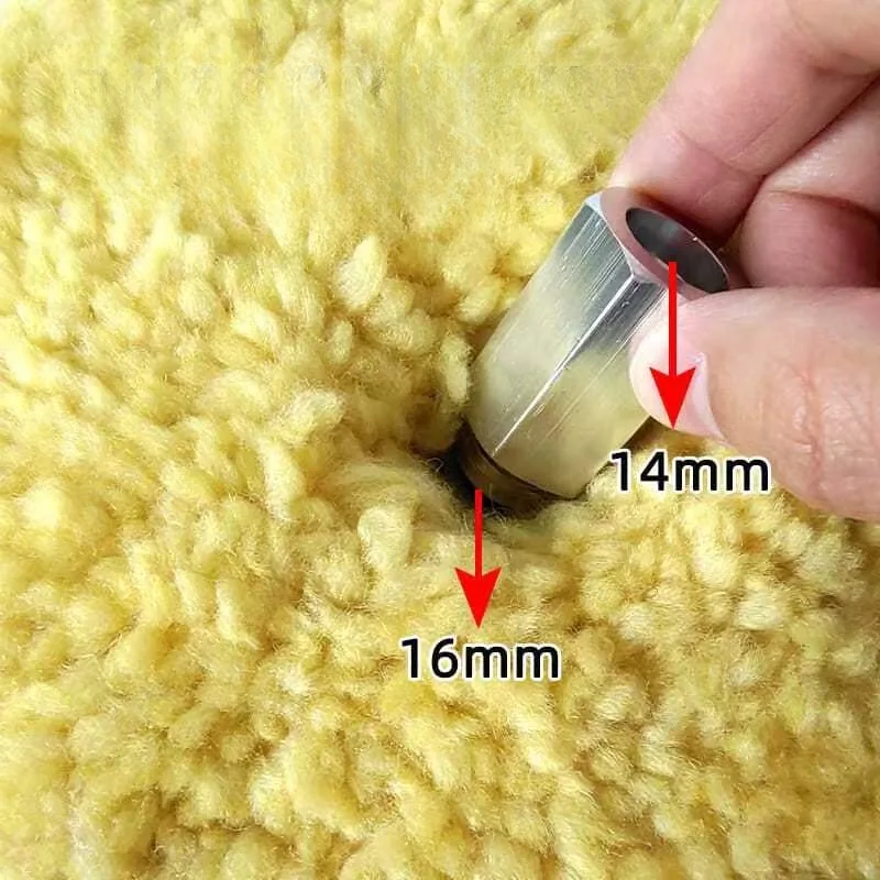 Suntool Double Sided Wool Buffing Pad 7 inch Car Polishing Pad with 16-14mm Thread Extender Adapter for Polishing and Cutting