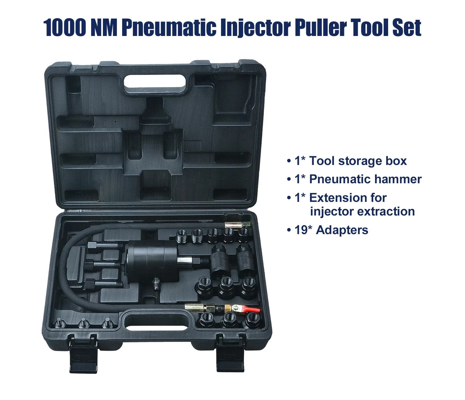 1000 NM Pneumatic Injector Puller Tool Set Professional Air Vibration Injector Removal Extractor Tool