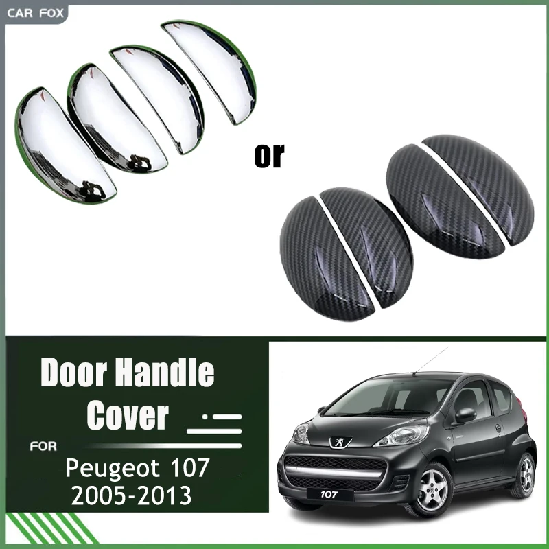 

New Chrome Door Handle Cover Trim for Peugeot 107 2005-2013 2006 Luxurious Car Accessories Stickers Catch Auto Styling 2018 2019