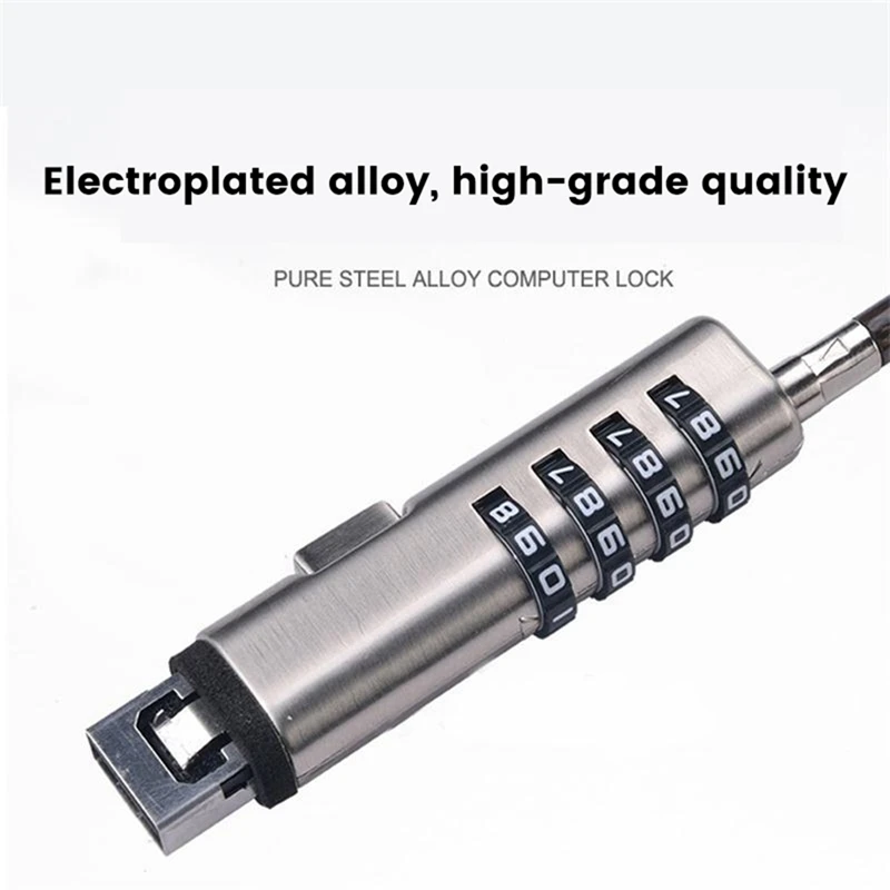 2Pcs USB Notebook Laptop Combination Lock Universal Security USB 4 Digit Combination Lock For PC Laptop Computer