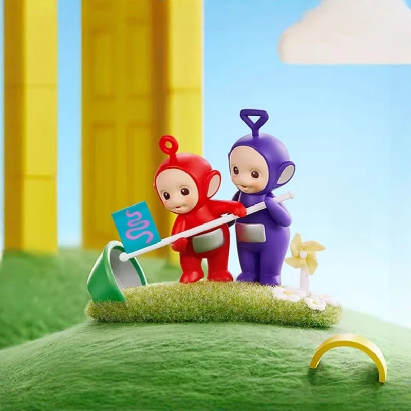 MINISO Teletubbies ماجيك آيلاند سلسلة صندوق أعمى لطيف تينكي وينكي نموذج الكرتون الحلي لعب الأطفال هدايا عيد الميلاد