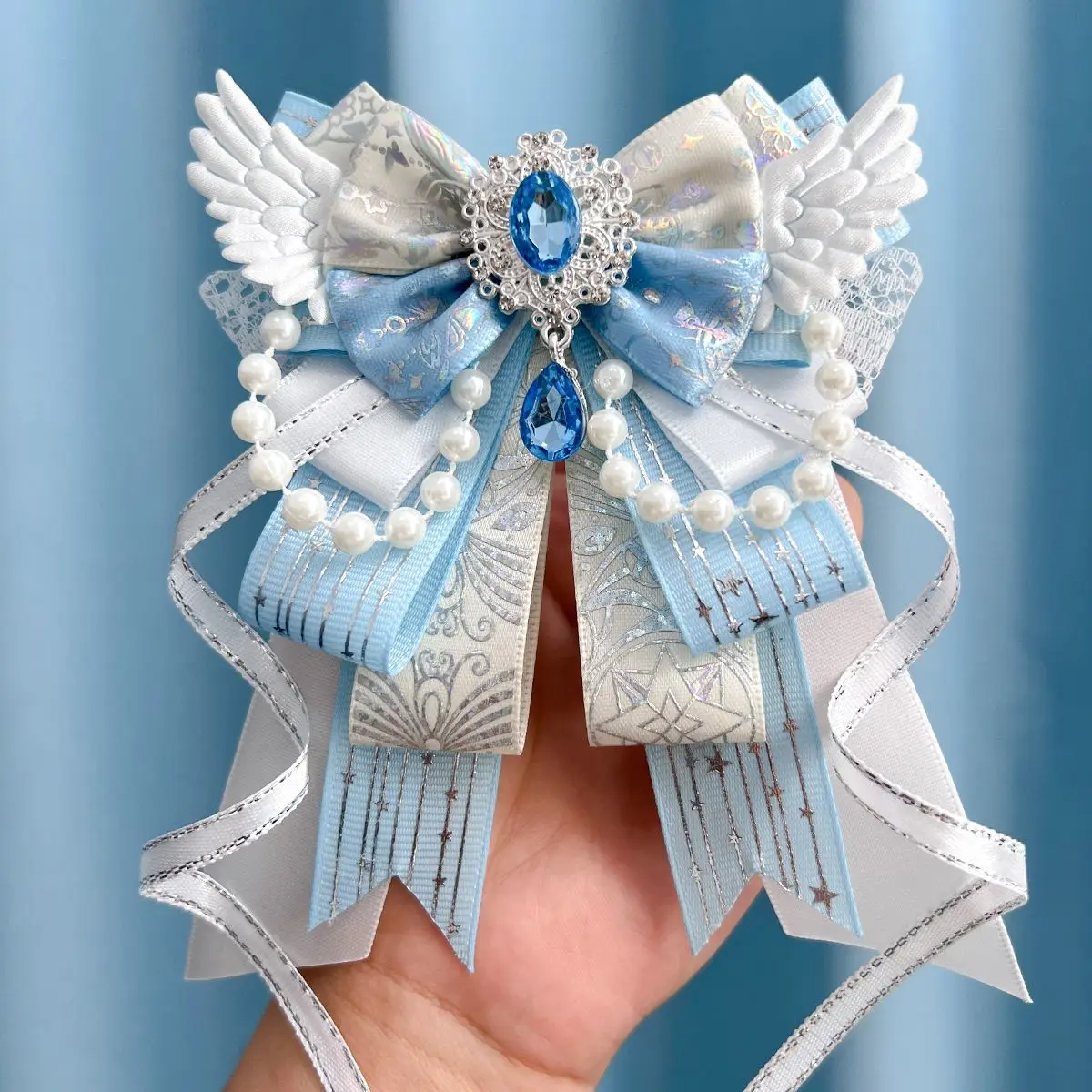Lightstick Kpop Concert Lolita Gate Backpack Ribbons Light Stick Long Streamers Knot Bowknot Hair Accessory Brooch Pendant