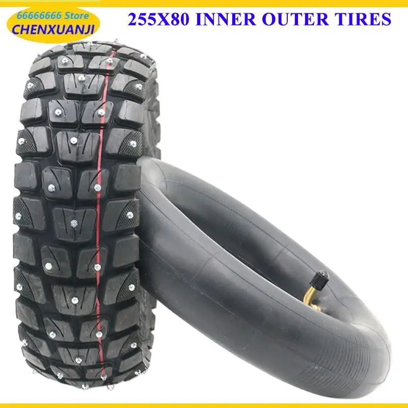 New 255x80 Snow Tire  Tire 10 Inch Off Road Studded Snow Tires For Electric Scoote