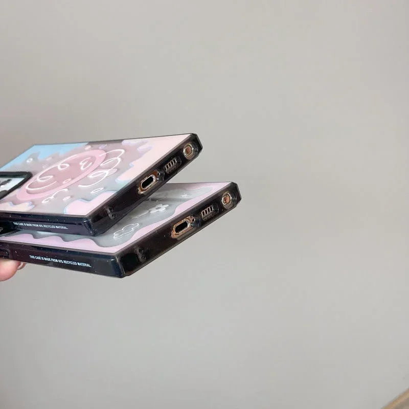 Custodia protettiva con bordo nero acrilico magnetico con cuori di farfalla per Samsung Galaxy S25 S24 S23 Ultra Plus S25 + S25U