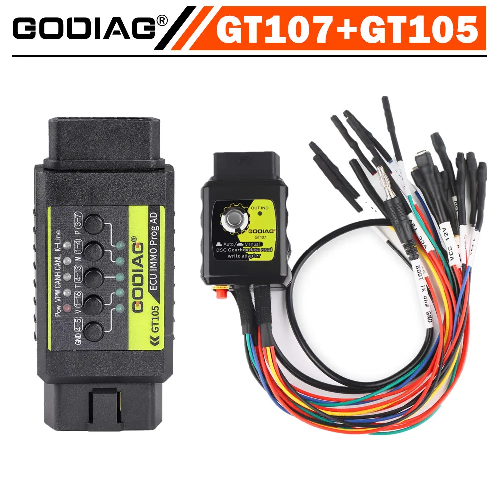 GODIAG GT107 ECU IMMO Kit Plus GT105 DSG Gearbox Data Read/Write Adapter for DQ250, DQ200, VL381, VL300, DQ500, DL50