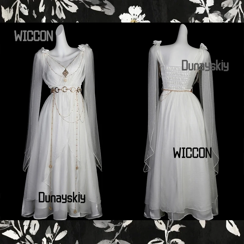 

Medieval Greek Goddess Cosplay Costumes White Elegant Lolita Dress Women Cosplay Party Daily Stage Halloween Holiday Cosplay
