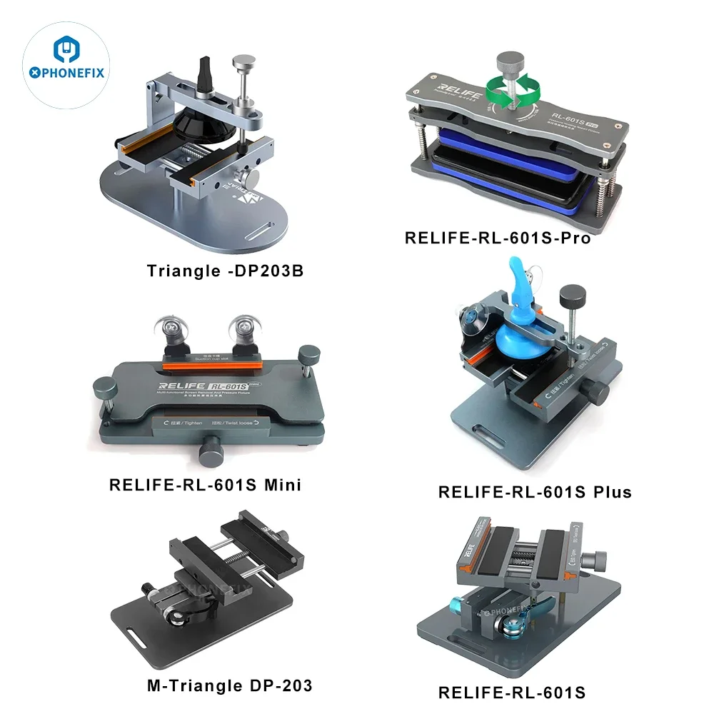 RELIFE RL-601S SL Plus Mini Universal 360 Rotating Fixture Clamp Holder for Iphone Samsung Huawei Remove the Back Cover Glass