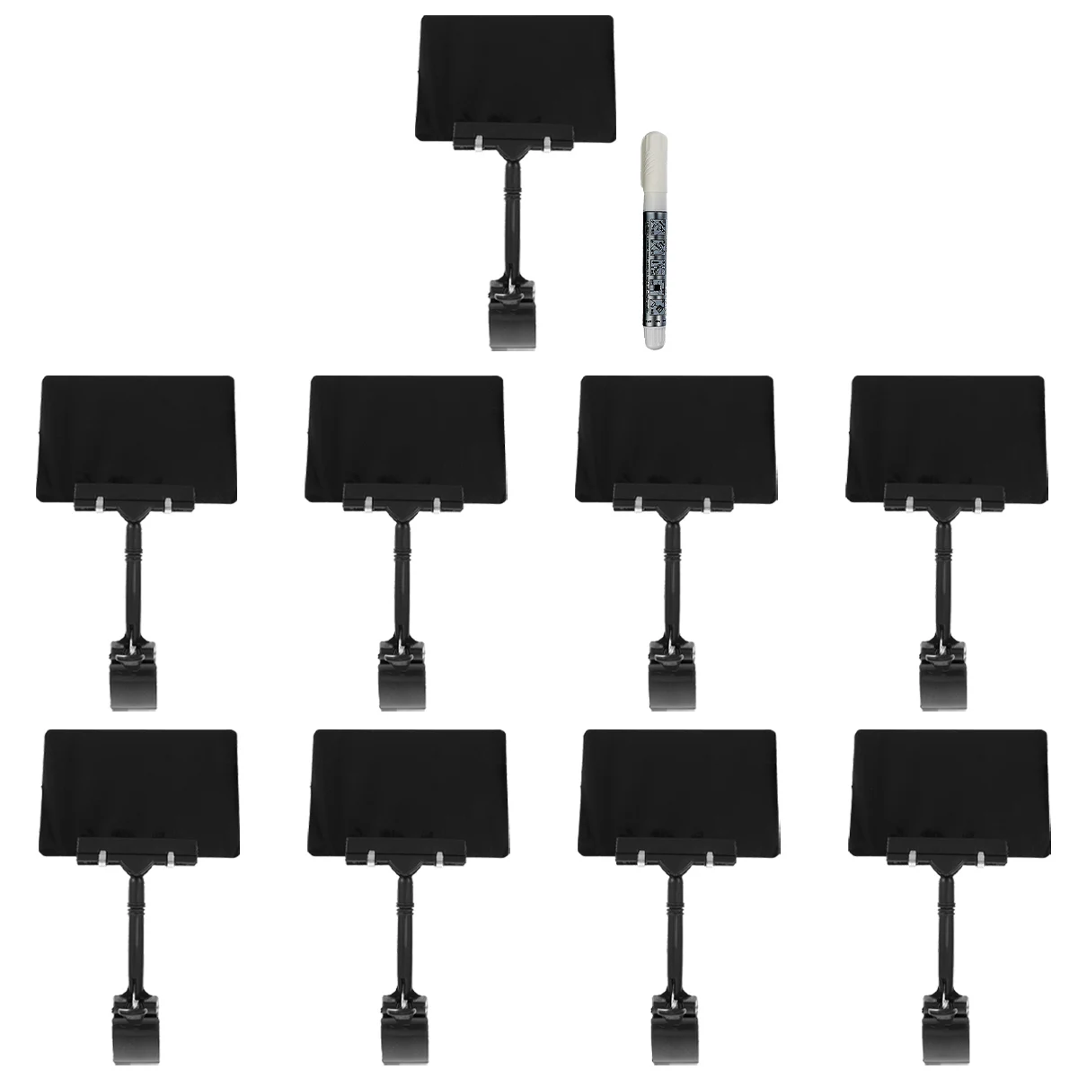 

9 Pcs PVC Waterproof Price Tag Chalkboard Signs Clips Clip-on Style Holder Fruit Store Racking Shelving The with Clamps Display