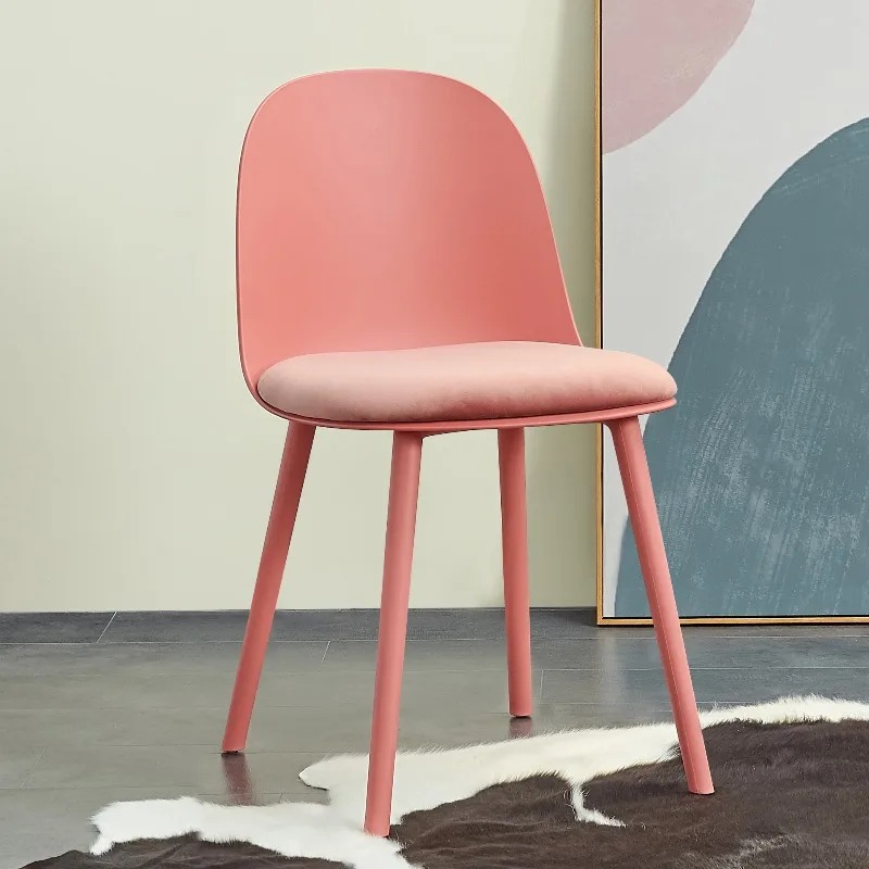 Cream Nordic Plastic Backrest Dining Chair Home Office Desk Chair Influencer Trendy Luxury Dining Chairs Lounge Chair Cadeiras