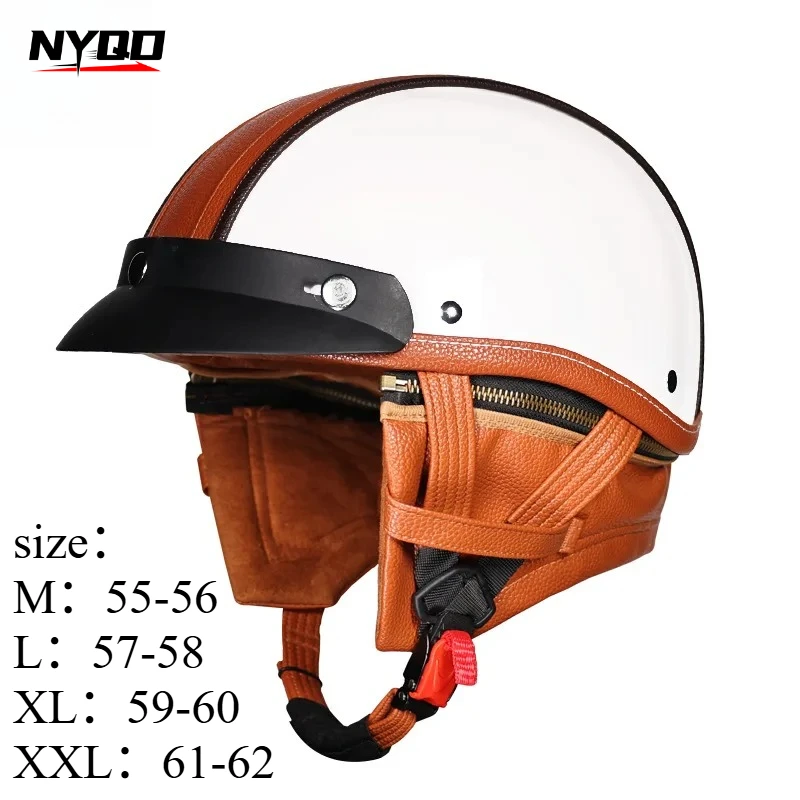 

Matte Black Forged Pattern Newest Half Helmet Retro Helmet Motorcycle Safety Summer Men Women Summer Transparent inner lens