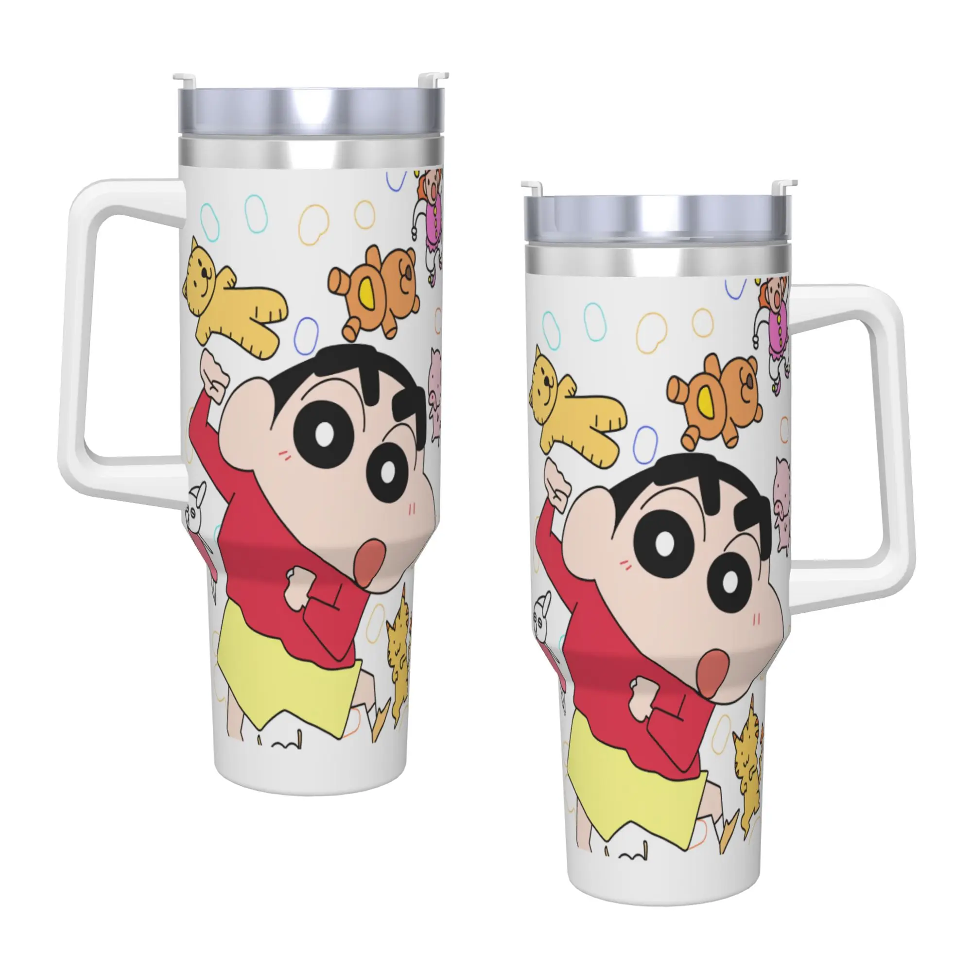 Gobelet en acier inoxydable Crayons Shin-chans tasse à café étanche boisson froide tasses de voiture voyageur bouteille d'eau personnalisée