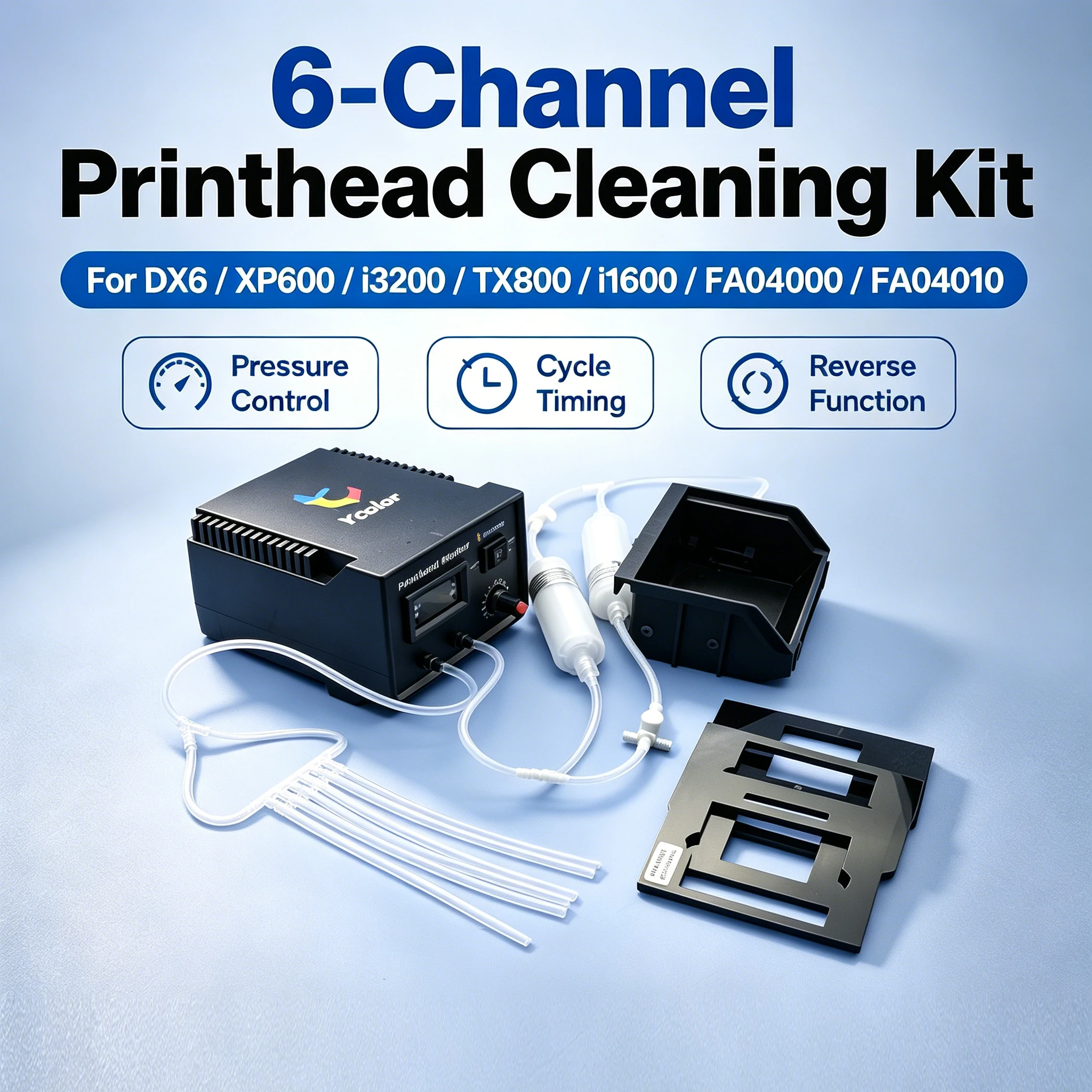 6 Channels Printer Head Clean Machine DX6 XP600 i3200 TX800 i1600 FA04000 FA04010 Washer Kit For Epson L805 L1800 L800