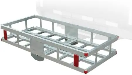 

Rockland Aluminum Hitch Cargo Carrier – 500 lb Capacity, Fits 2” Receiver, 47.2” x 20.6”, Silver