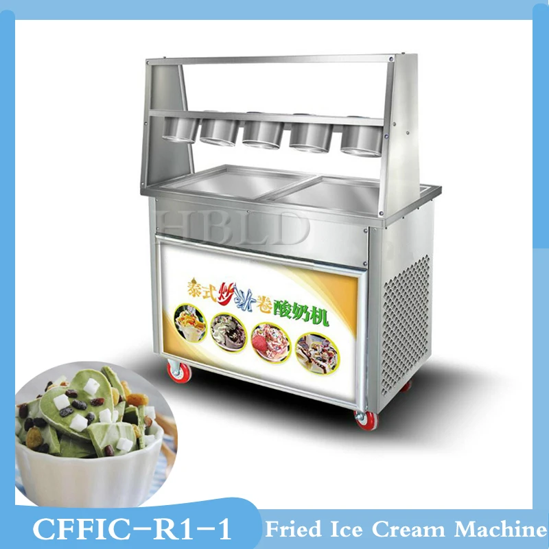 

Commercial Stir Fried Yogurt Machine 220V Ice Cream Thai Dessert Shop Multifunctional Stainless Steel